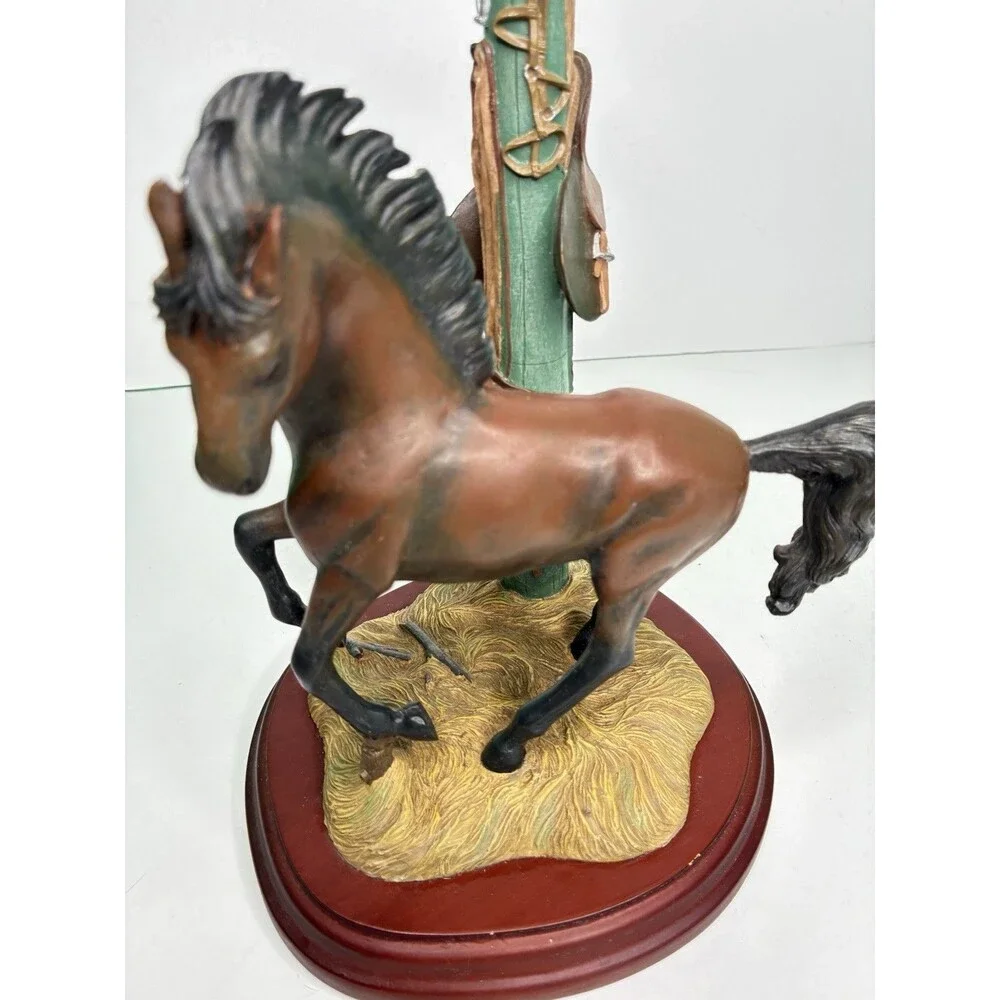 Danbury Mint Noble Brown Stallion Candlestick Holder By Gianni Benveuti